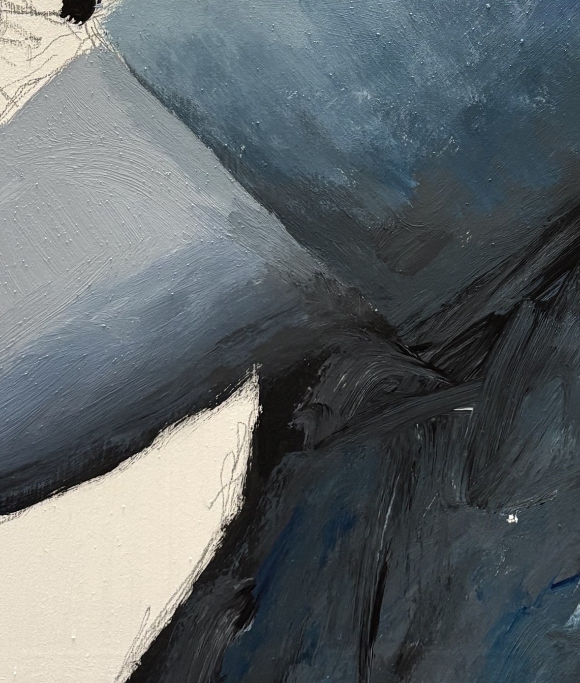 Close-up of textured acrylic painting